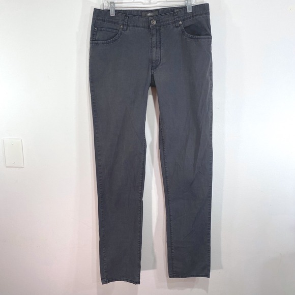 Brax Feel Good Mens CADIZ Straight Leg Gray Pants Size 36x36 Actual 34x34 - Picture 1 of 6